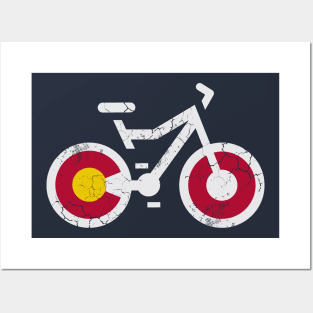 Colorado Flag Mountain Bike Posters and Art